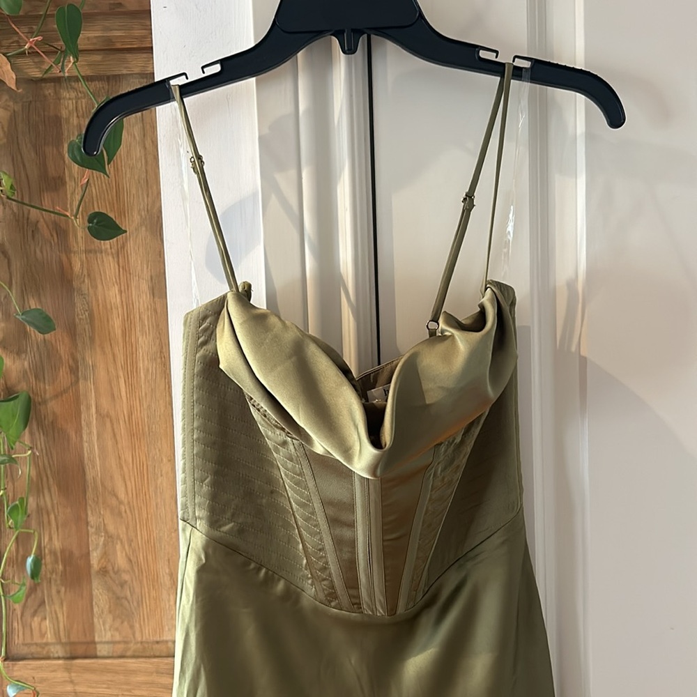 House of CB Olive Green Corset Midi Dress - Picture 5 of 16